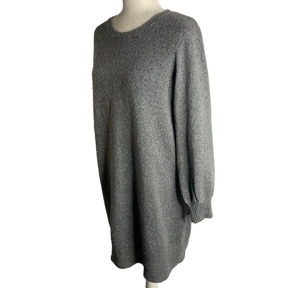 Marled Reunited Knit Sweater Dress S Grey Long Sleeves Crewneck Knee Length - Picture 3 of 6